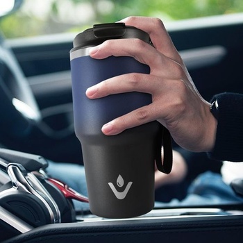 Cestovný hrnček z nerezovej ocele s objemom 600 ml, dvojstenný vákuovo izolovaný hrnček s vekom,