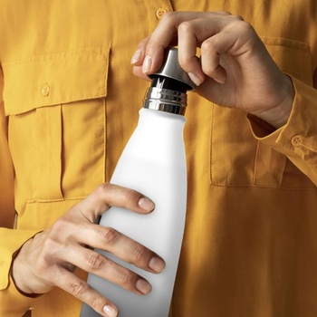 Láhev na pití H2O z nerezové oceli 750 ml nepropustná 750 ml, gradientní bílá šedá