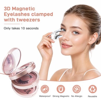 Magnetické řasy, 6 párů, 16 kusů 3D magnetických řas, opakovaně použitelné umělé řasy s