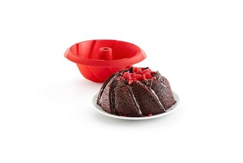 Špirálová forma na tortu Lékué Bundt, silikónová, červená, 20 cm x 20 cm - 1 kus červená