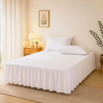 Prehoz cez posteľ ANKUOFUA White bed skirt