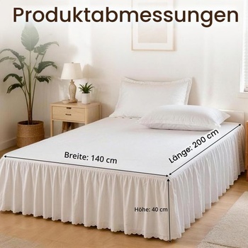 Prehoz cez posteľ ANKUOFUA White bed skirt