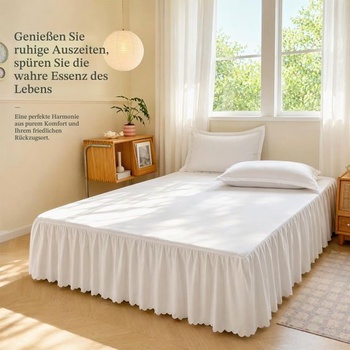 Prehoz cez posteľ ANKUOFUA White bed skirt