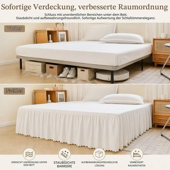 Prehoz cez posteľ ANKUOFUA White bed skirt