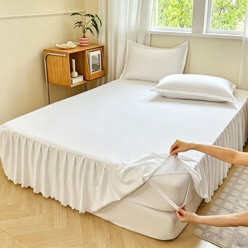 Prehoz cez posteľ ANKUOFUA White bed skirt