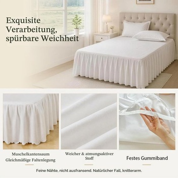 Prehoz cez posteľ ANKUOFUA White bed skirt