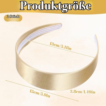 2 kusy šampaňsko-zlatých čelenek, šířka 3,8 cm pro ženy
