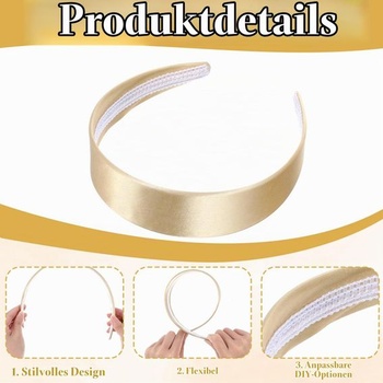 2 kusy šampaňsko-zlatých čelenek, šířka 3,8 cm pro ženy