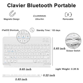 Puzdro s klávesnicou pre Samsung Galaxy Tab A9 Plus/A9+ 11 palcov, AZERTY, francúzske, Bluetooth