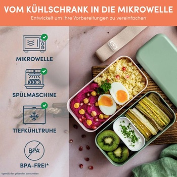 Monbento - MB Original Lunch Box - Bento Box pre dospelých - Obedový box s 2 priehradkami,