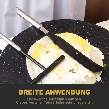 Dvojdielna sada príslušenstva na palacinky s roztieradlom cesta a obracačom na palacinky z bukového