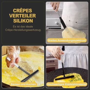 Dvojdielna sada príslušenstva na palacinky s roztieradlom cesta a obracačom na palacinky z bukového