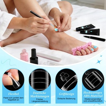 MELLIEX 150-dielne polygélové nechtové formy na nohách, hranaté nechty s dvojitou špičkou pre pedikúru a