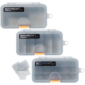 Savage Gear Kunstköderboxen 13,8 x7, 7x3, 1cm Lurebox Smoke Combi Kit - 3 Tackleboxes