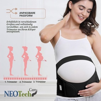NEOtech Care - Tehotenský brušný pás - Podpora pása, chrbta a brucha - Tehotenský pás (čierny, S) čierny