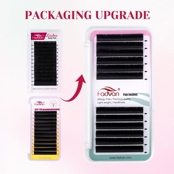 Samonavíjecí objemové řasy Easy Fan Lashes prodloužení řas D curl 0,05 mm 15 mm 12 řad Lehce