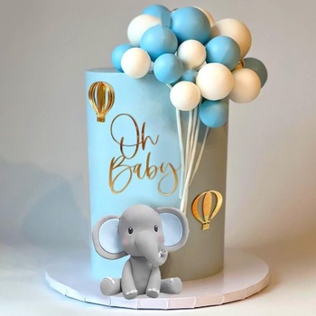 Ozdoby na torty so slonom k ​​narodeninám - 21 kusov ozdôb na muffiny Oh Baby, ozdoby na torty na