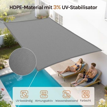 WOLTU Prémiová HDPE slnečná clona, ​​odolná proti poveternostným vplyvom, priedušná, 95% UV ochrana,