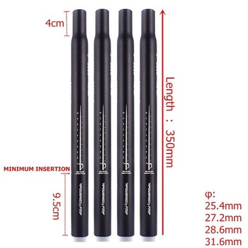 Hliníková sedlovka UPANBIKE pro horské kolo, černá, 350 mm, průměr 25,4/27,2/28,6/31,6 mm, tloušťka