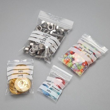 200 sáčkov Press-Seal 7x10cm, vrecovité vrecká s etiketami, vrecká na zips, znovuuzatvárateľné plastové