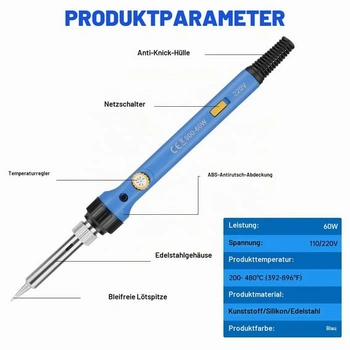 Sada spájkovačky Flintronic, 60W LCD spájkovačka s vypínačom, nastaviteľná teplota 200-480 ° C, 10g spájkovacia