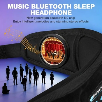 URAQT Bluetooth slúchadlá na spanie, maska ​​na spanie so slúchadlami, maska ​​na spanie na spanie na