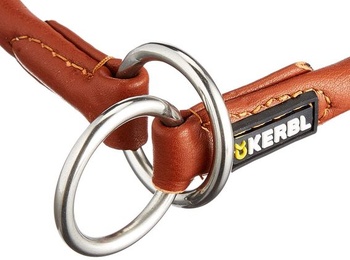Kerbl Pet Roma okrúhly kožený obojok so zarážkou, 45 cm, 8 mm, koňakový