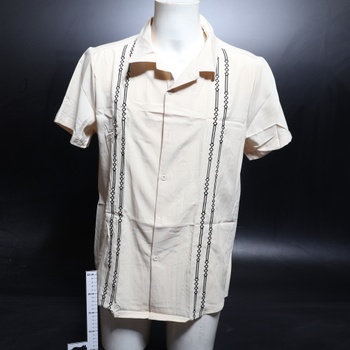 Pánské košile HMIYA s krátkým rukávem, letní, pánské tričko Guayabera s krátkým rukávem a knoflíky,