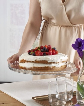 Stojan na torty Pasabahce 10345, stojan na muffiny, rada Patisserie, priehľadný okrúhly, 32,2 cm