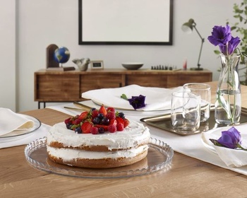 Stojan na torty Pasabahce 10345, stojan na muffiny, rada Patisserie, priehľadný okrúhly, 32,2 cm