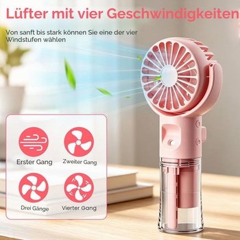 Ruční růžový ventilátor Flanliy DFS250704