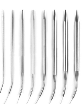 Súprava 8 kruhových pletacích ihlíc QWORK, nerezová oceľ, dĺžka 80 cm, 2 mm, 3 mm, 4 mm, 4,5 mm, 5