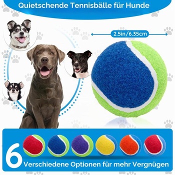 Pieskajúce tenisové loptičky pre psov – balenie 12 kusov, 6,5 cm, odolné hračky pre psov so sieťovaným