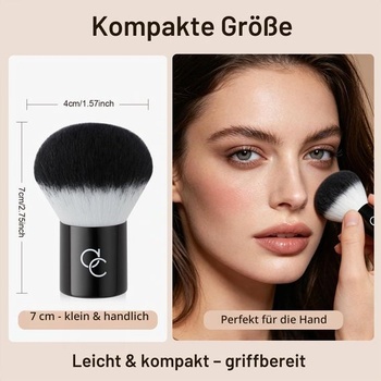 Docolor Mini Kabuki štětec kulatá hlava malý štětec na make-up syntetické štětiny mini černý