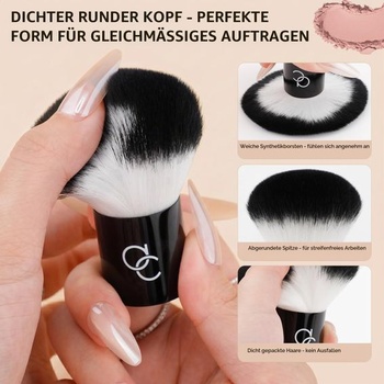 Docolor Mini Kabuki štetec okrúhla hlava malý štetec na make-up syntetické štetiny mini čierny
