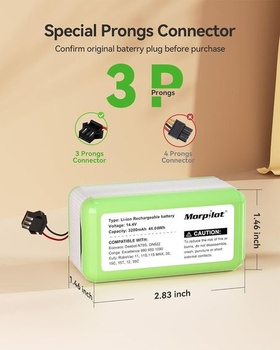 Náhradná batéria Morpilot pre eufy RoboVac, 3200 mAh. Kompatibilný s RoboVac 11, 11S, 11S MAX, 15C,