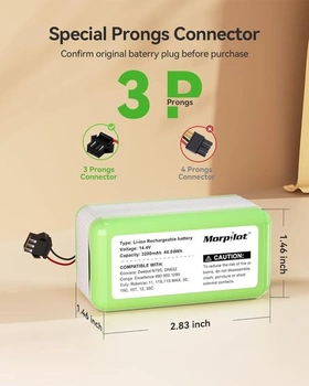 Náhradní baterie Morpilot pro eufy RoboVac, 3200 mAh. Kompatibilní s RoboVac 11, 11S, 11S MAX, 15C,