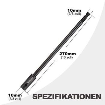 GEINXURN Predĺženie 270 mm pre dierové píly s aretačným mechanizmom, šesťhranným uťahovákom 3/8