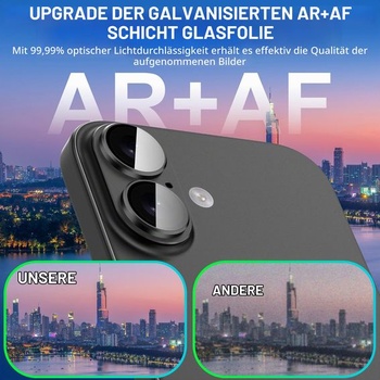 Chránič objektívu fotoaparátu Diruite pre iPhone 17, tvrdené sklo 9H s matnou hliníkovou zliatinou,