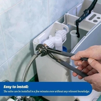 Prívodný ventil toalety, bočný vstup, plavákový ventil na prívod splachovacej nádržky toalety, 3/8