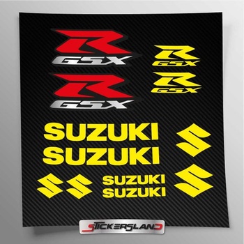 Súprava samolepiek kompatibilná s nádržou a helmou motocykla GSX R | Predrezaný vinyl, ľahká aplikácia |