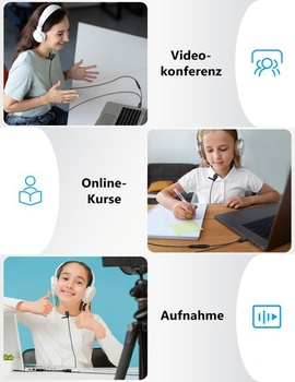 MillSO USB klopový mikrofon s 3,5mm jackem pro monitoring, všesměrový USB A nacvakávací mini