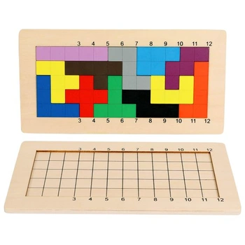 Dve drevené puzzle Pentomino, tangram hlavolam pre deti…