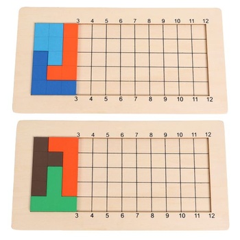 Dve drevené puzzle Pentomino, tangram hlavolam pre deti Pentomino