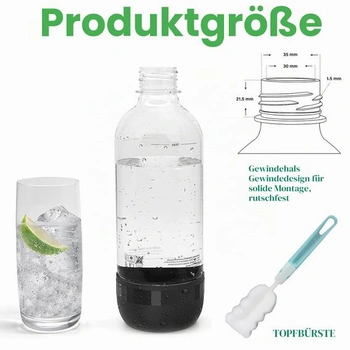 Fľaše na výrobník sódovky 1 l, opakovane použiteľné PET fľaše 3 kusy