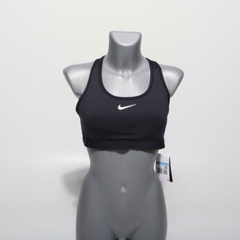 Sportovní podprsenka Nike Swoosh s vyztužením a střední oporou, DX6821 černá/bílá M