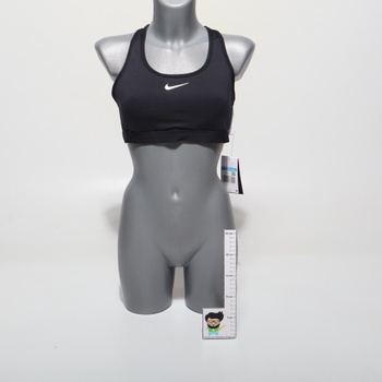 Sportovní podprsenka Nike Swoosh s vyztužením a střední oporou, DX6821 černá/bílá M