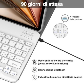 IVEOPPE kryt s klávesnicou pre iPad Air 11 (M4 2026/M3 2025/M2 2024), odnímateľný taliansky kryt s