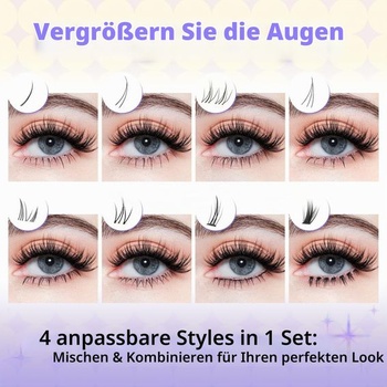 Arison Lashes dolné zhluky rias 4 štýly v 1 prírodné zhluky dolných rias s tenkým pásikom