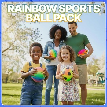 Súprava 4 mini športových loptičiek PlayBolt, 13 cm, s ručnou pumpičkou pre deti